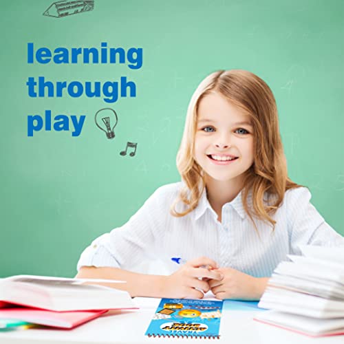 Grandlmoon 2 Pack Reusable 32 Activity Game Mats Pads With Dry Erase Marker As Travel Toy & Learning Tool For Ages 6-12 (9”X 6”) #TOP5