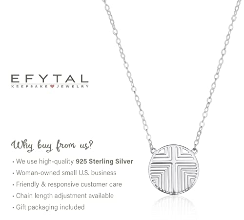 Efytal Confirmation Gifts For Teenage Girl, 925 Sterling Silver Cross Necklace For Women, First Communion Gifts For Girls, Baptism Gifts For Girl, Faith Christian Jewelry For Women #TOP2