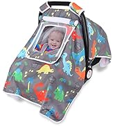 Car Seat Covers for Babies, 2 Layers Windows Car Seat Canopy, Windproof Carrier Cover with Breath...