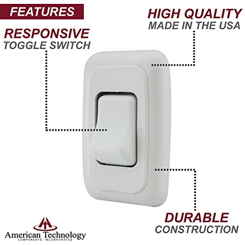 Single Spst On-Off Switch With Bezel, 12-Volt, For Rv, Trailer, Camper (White) #TOP2