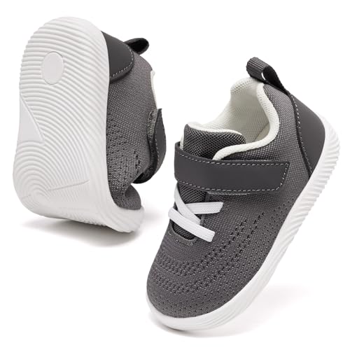 Image of MORENDL Toddler Sneakers Baby Boys & Girls Barefoot Shoes Lightweight Breathable Walking Running Tennis Athletic Sport Shoes