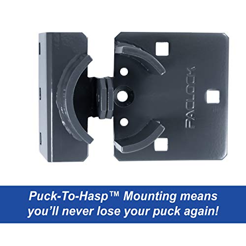Image of PACLOCK's UCS-7A /779 Hasp and Puck Combo Kit, High Performance 6-Pin Cylinder, One Lock Keyed to a Number U-Pick! w / 2 Keys, Black Anod. Puck, Double Coated Grey Hasp