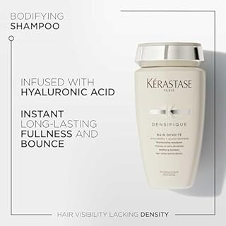 Kérastase Densifique Shampoo, Bain Densité, Thickening & Strengthening Shampoo, Removes Build-Up & Adds Shine, With Hyaluronic Acid, For Fine or Thin or Thinning Hair