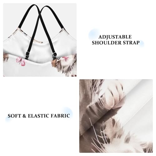 Cute Cats Butterflies White Girls 1 Piece Swimsuit, Beach Swimsuit, Summer Swimsuits Girls 3-10T with Adjustable Shoulder Strap3