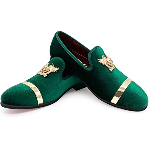 Men's Loafers Vintage Slip on Suede Dress Shoes Velvet Dress Loafers Size 7-13