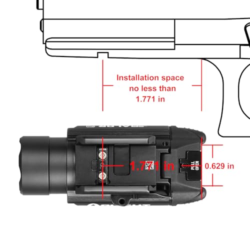 OLIGHT Baldr Pro 1350 Lumens Tactical Weaponlight with Green Light and White LED, 260 Meters Beam Distance Compatible with 1913 or GL Rail, Batteries Included(Black) - Image 4