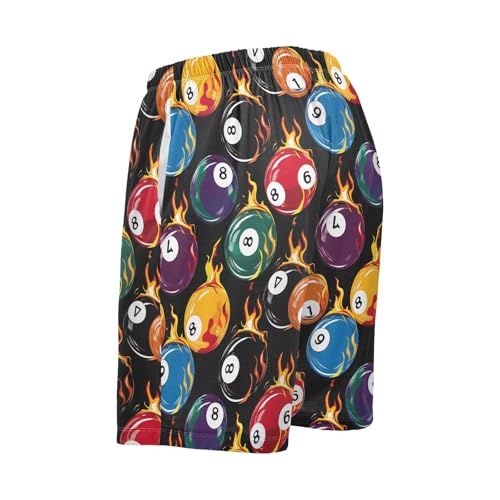 ALAZA Billiard Ball Black Men's Pajama Shorts Sleepwear Pajama Bottom Lounge Pants Wear with Pocket3