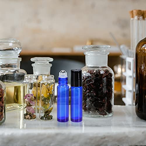 Toyvian 10Pcs 10Ml Tubo Rollerball Rolo Em Frascos de Vidro de Óleo Essencial Bolas de Rolo de Aço I