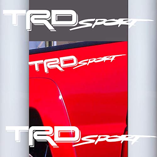 Coza Decals Sticker Compatible with TRD Sport Tacoma Tundra or Any Toyota Truck Pair Set of 2 White Matte