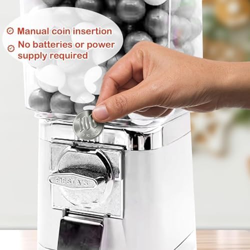 Coin Operated Gumball Machine for Kids - Candy Vending Machine with 200 Empty Balls & 100 Tokens, Perfect for Game Stores, Parties, and Family Fun!