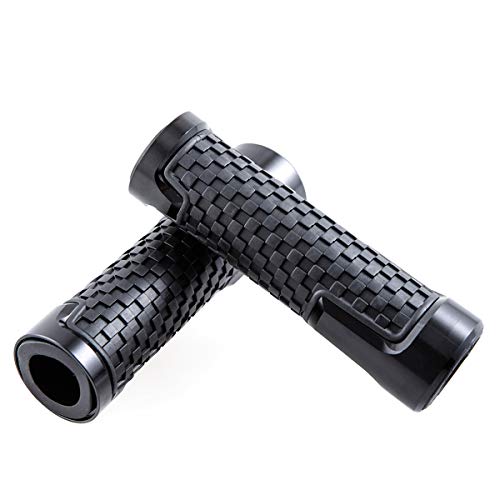 Motorcycle Grips, 7/8" Non Slip Rubber Handlebar End Grip 22Mm 24Mm Motorcycle Hand Grip For Sport Bike Cruiser Chopper (Black) #TOP2