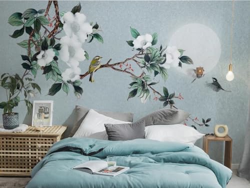 Papier peint fleurs panoramique zen pour masquer imperfections - 5
