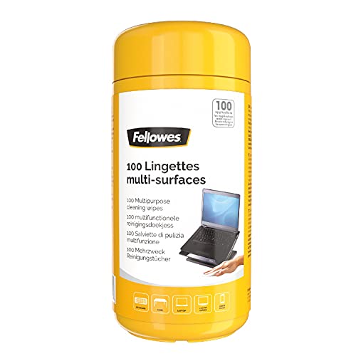 Fellowes 8562801 salviette di pulizia multiuso, tubo da 100 pezzi