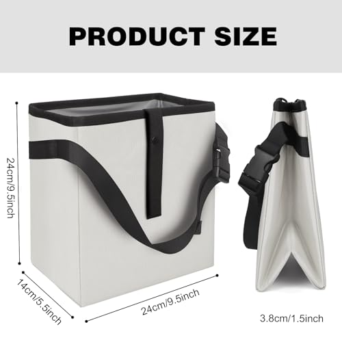 Image of Homelove Car Trash Can, Leak-Proof Waterproof Trash Bin Collapsible Portable Auto Garbage Bag Large Capacity Trashcan Storage Bag Multipurpose Car Organizer Hanging (White)