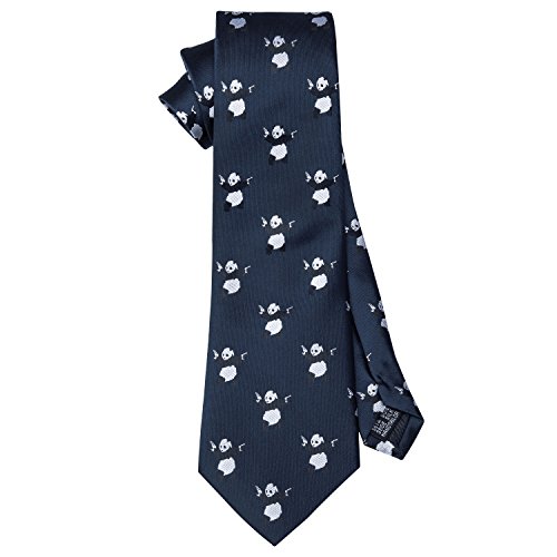 Image of Barry.Wang Silk Ties for Men Fun Necktie and Tie Clip Set for Wedding Party Business Formal Extra Long