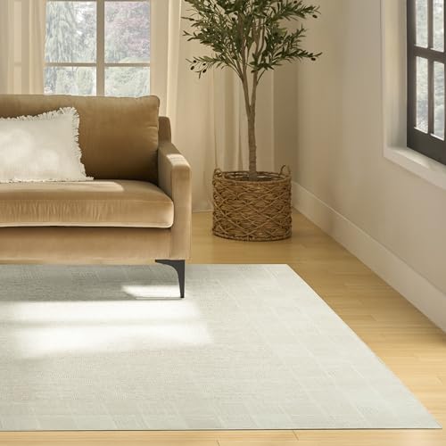 Nourison Nordic Ivory 8' x 10' Scandinavian Area Rug - Easy Clean, Non Shedding, Bed Room, Living Room, Dining Room, Kitchen (8' x 10')