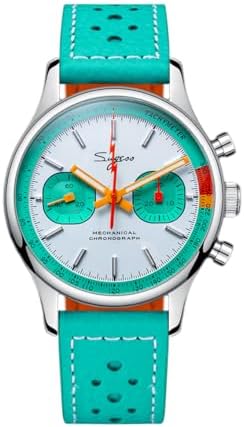 FTEOXLC Sugess Hand Wind Reloj cronógrafo para hombre, ST19 mecánico de zafiro de vidrio piloto