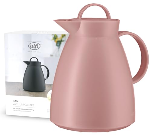 alfi DAN 1,00l, altrosa, ash rose, Kunststoff-Isolierkanne mit hygienischem Hartglaseinsatz, Drehverschluss, Designerstück, ideal als Kaffeekanne, Teekanne, BPA-frei