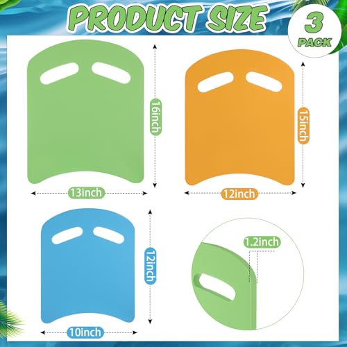 Soulchen 3 Pack Swimming Kickboard Adult Kids, 3 Size Combo Kick Board Swimming Training Buoy Pool Board Float Swim Training Aid for Sports Lap Exercise Technique Practice(Green, Orange, Light Blue) by Soulchen - Image 2