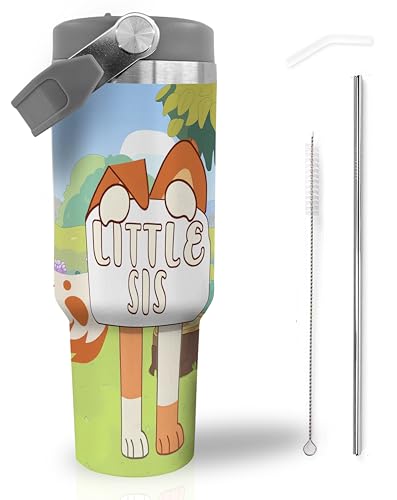 Water Bottle for School 30 oz Tumbler with Handle and flip straw Vacuum Insulated Tumblers tainless Steel Insulated Tumbler Keeps Cold for 24 Hours, Leakproof Cup Fits in Cup Holder Girls Sis Gift