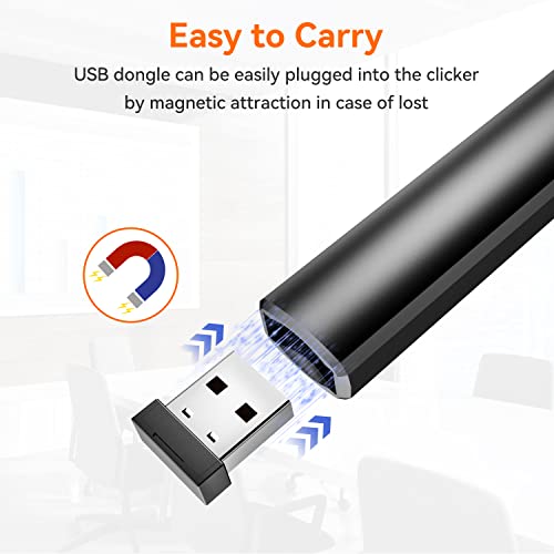 Image of Wireless Presentation Clicker PowerPoint Presenter Remote: Rechargeable Green Laser Pointer Clickers for Computer /Mac /PPT /Slideshow /Google Slide Advancer