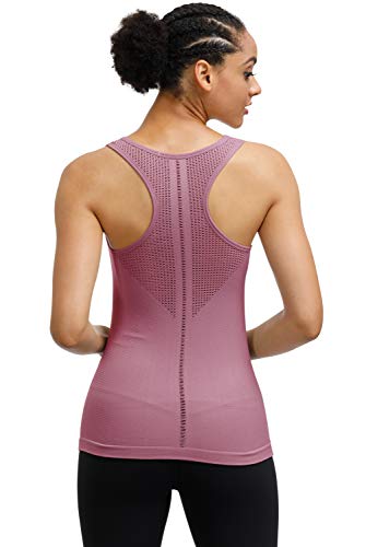 Yoga Tops For Women Cute Workout Tank Tops Activerwear Racerback Laser Cut Tank Running Sports Shirts (Maroon, Medium) #TOP3