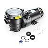 1.5 HP In/Above Ground Swimming Pool Pump, 110V 5580GPH Single Speed Pool Water Pumps lnground Above Ground with Filter Basket