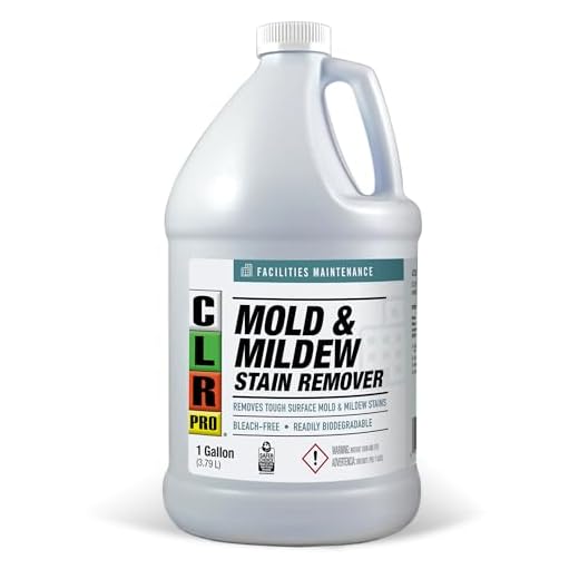 CLR PRO Heavy Duty Bleach-Free Mold and Mildew Stain Remover, 1 Gallon Bottle, Unscented Multi-Surface Stain Remover, Works on Tile, Wood, Concrete, Glass and More