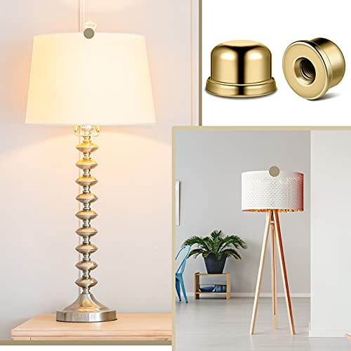 8 Pieces Lamp Finial Knob Lamp Accessories 1/2 Inch Tall Lamp Finials Plated Steel Finials Tapped 1/4-27 For Lamp Harp Tops (Gold) #TOP5
