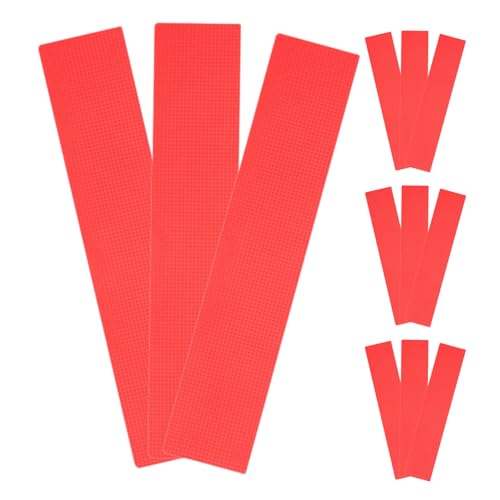 Marqueurs de terrain en PVC robuste TOPBATHY lot de 12 tapis de marquage plat rouge