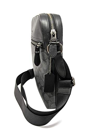 Coach Houston Flight Bag In Signature Canvas Charcoal/Black #TOP4