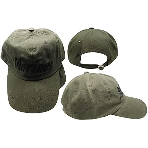 RFCO Marines 3-D Lettering Tactical Olive Drab Green Cotton Adjustable Embroidered Baseball Hat Cap Officially Licensed Cover
