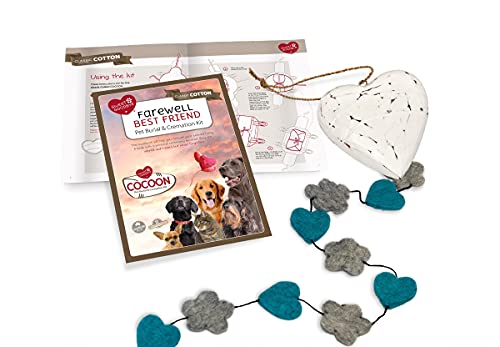Sweet Goodbye Cocoon - Eco-Friendly Pet Casket - Burial & Cremation Ceremony Kit (Classic Cotton)-For All Pets & Breeds- Dogs Cats Rabbits Birds & More (Choose Size & Color) (Small, Black/Teal Green) #TOP4