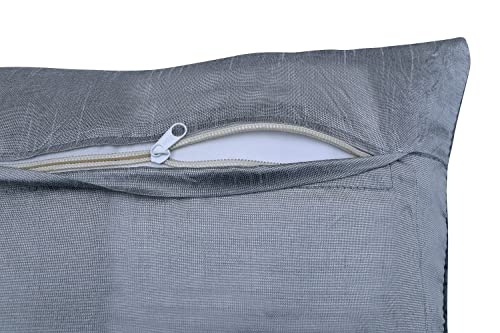 Image of Nendle Luxurious Soft Velvet Solid Color Quilted 210 TC Cushion Covers 16 Inch X 16 Inch Set Of 5 (Grey, 40 * 40 Cm)