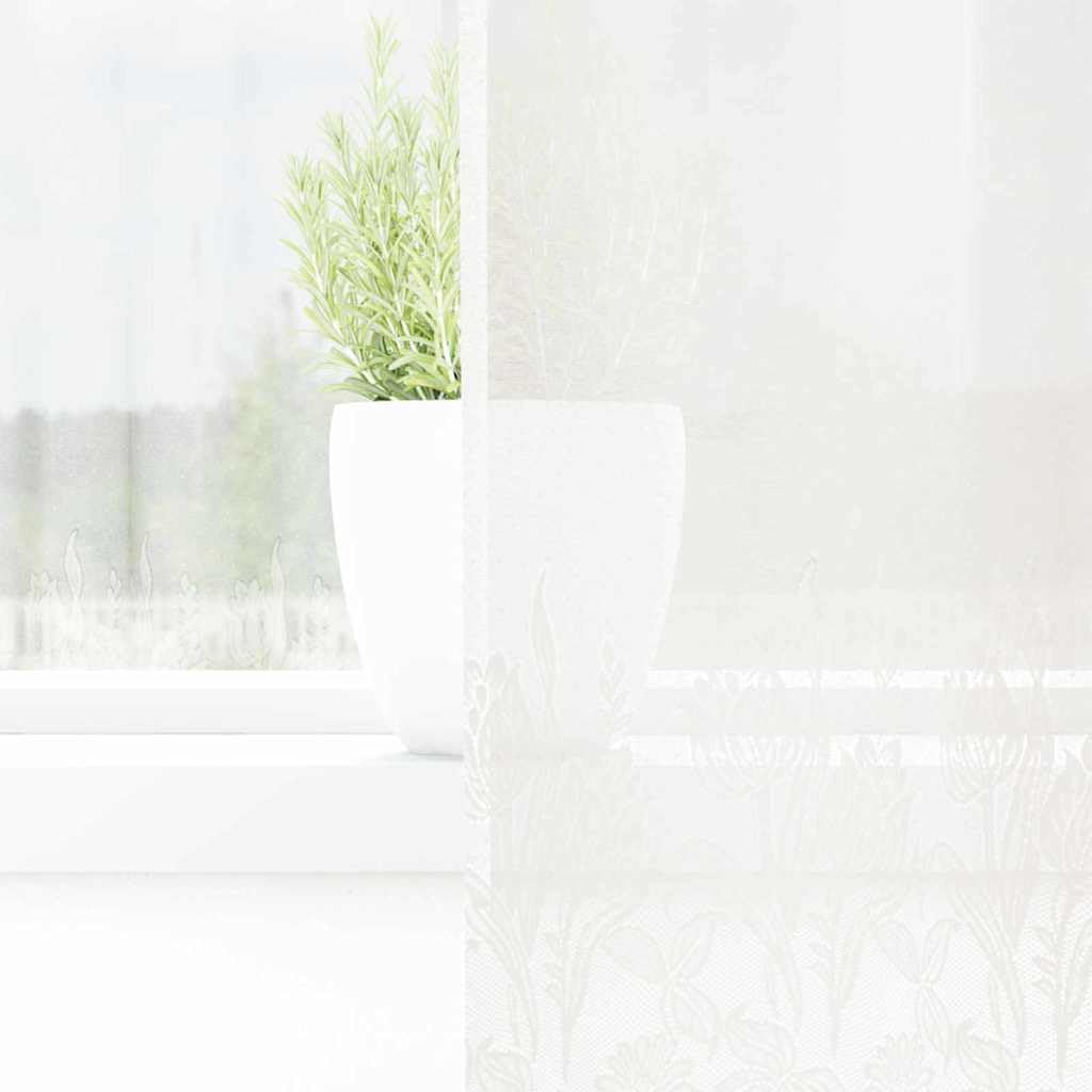 Elegancka zasłona koronkowa, kwiatowa biel, 260 x 150 cm, z poliestru, nieprzejrzysta, filtrująca światło, do salonu, sypialni, biura, 4 metody instalacji, izolacja termiczna