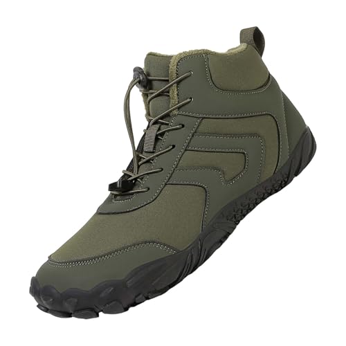 Zapatos descalzos para hombre de invierno, botas de nieve cálidas para hombre con forro, zapatos de invierno altos, impermeables, zapatos descalzos, zapatos de punta ancha, botas de invierno, botas de