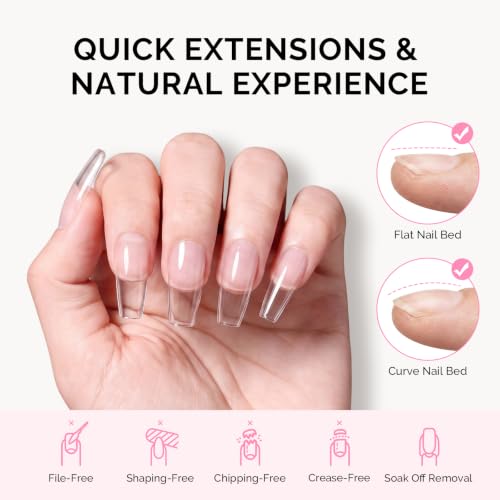 Image of MelodySusie Medium Coffin X Nail Tips - 16 Sizes 160 Pcs
