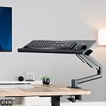 VIVO Sit-Stand 24 Clavier de ressort pneumatique de pouce et support de bureau à étrier de souris, plate-forme à dactylographie réglable en hauteur de contrebalance, Tilt ergonomique, noir, MOUNT-KB35CP