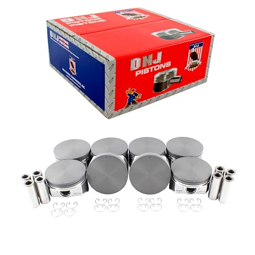 DNJ P3168 Piston Set Standard for 2004-2009 Buick, Cadillac, Chevrolet, GMC, Hummer, Isuzu, Pontiac, Saab 9-7x, Ascender, Avalanche 4.8L-5.3L V8 16V OHV 5328cc
