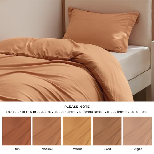 Image of Bedsure Twin /Twin XL Duvet Cover, Soft Double Brushed Bedding Set, Orange | For Kids & Adults, 68 inchx90 inch Comforter Cover, Hotel Luxury, All Season, Breathable, Easy Care, Lightweight, Zipper Closure