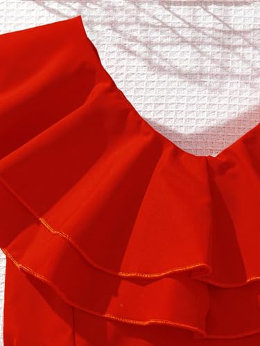 Floerns Girl's Summer Ruffle Layered Sleeveless V Neck Bow Tie A Line Short Dresses3