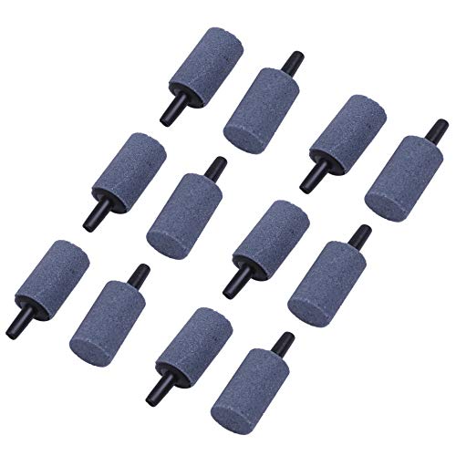 匠アクアテック 高温焼結 円筒形小型エアストーン 個別包装 12個入 25mm x 15mm グレー オゾン対応