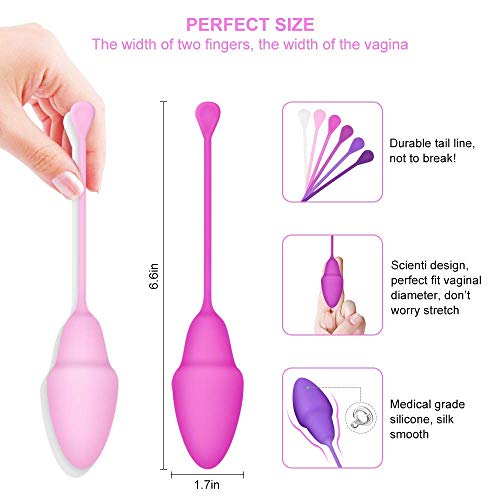 Kegelエクササイズウェイト、Kegel Balls-Doctorは膀胱コントロールと産後の骨盤底運動、女性用プレミアムシリコーンKegelエクササイズ機器6セットのセット：初心者から上級者まで - 画像2