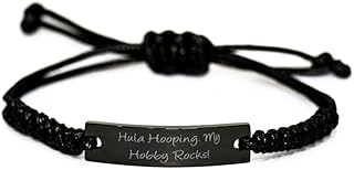 Best Hula Hooping, Hula Hooping. My Hobby Rocks!, Reusable Holiday Black Rope Bracelet from Friends