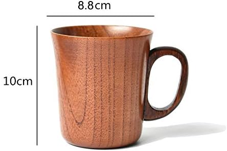 HomeImpel Handmade Wooden Coffee Cup Tea Cups Drinking Wood Mug with Handle for Beer/Coffee/Milk (Typ 2) - Image 2