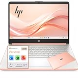 HP Business Laptop, 8GB RAM, 128GB SSD, Intel Processor, Microsoft Office 365 1 Year | No Mouse, Fast Response, Long Battery Life Computer, Rose Gold