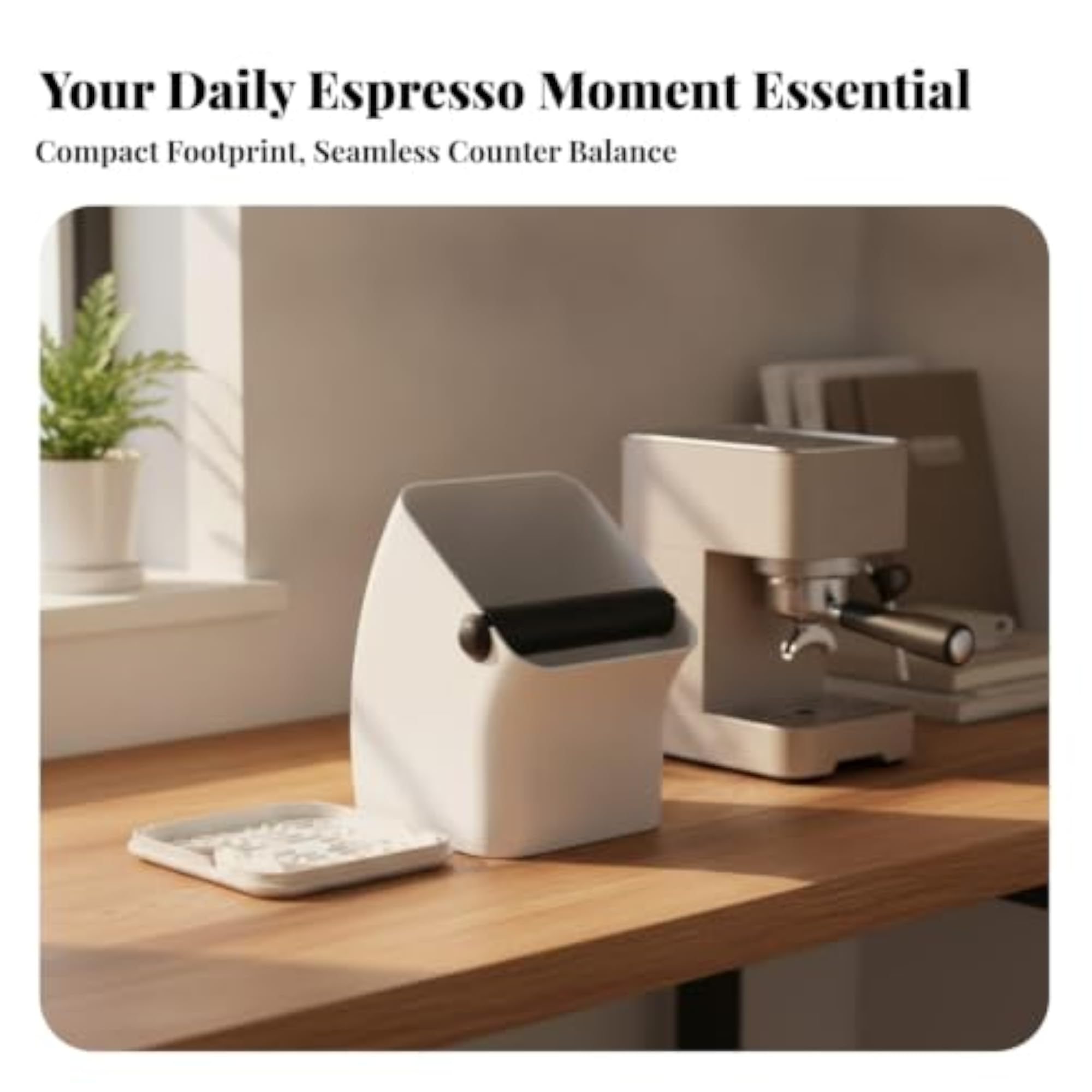 Compact Espresso Knock Box with Removable Tray for Coffee Grounds