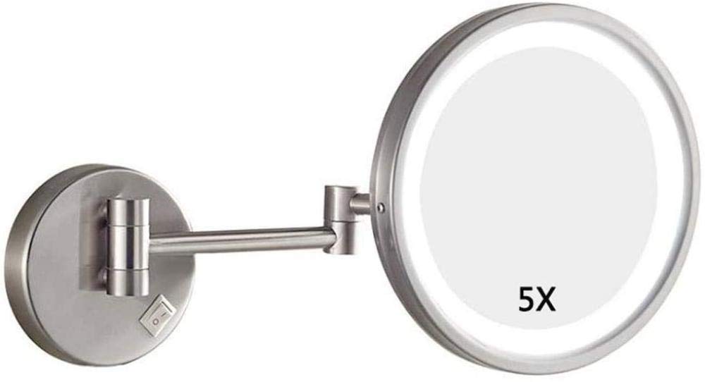 Miroir coiffeuse LED au design mural épuré et zoom 5X cosmétique