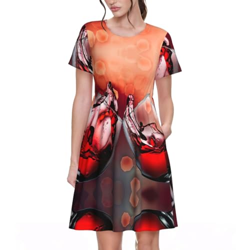 Robe d'été motif verre à vin rouge idéale pour vos terrasses