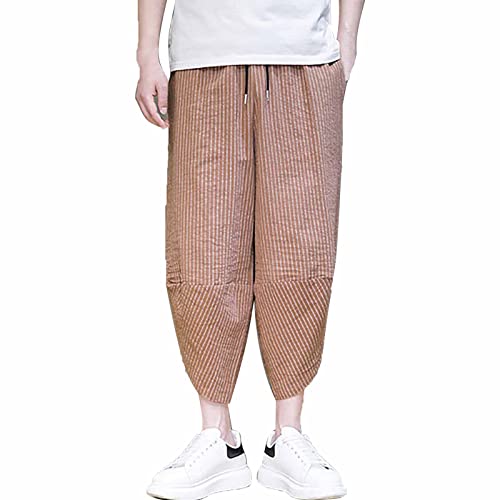 Calça de corrida masculina de malha com ajuste confortável, calça de pijama masculina com 2 bolsos l